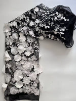 High Neck Lace Floral Mother of the Bride Dresses Long Sleeves Tea-Length