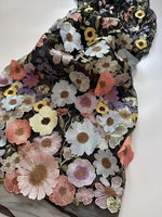 High Neck Lace Floral Mother of the Bride Dresses Long Sleeves Tea-Length