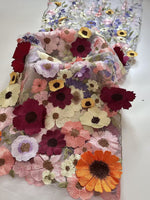 High Neck Lace Floral Mother of the Bride Dresses Long Sleeves Tea-Length