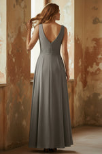 2 Pieces A-Line/Princess V-Neck Chiffon Mother of the Bride Dresses with Jacket Lace Ankle-Length 3/4 Sleeves