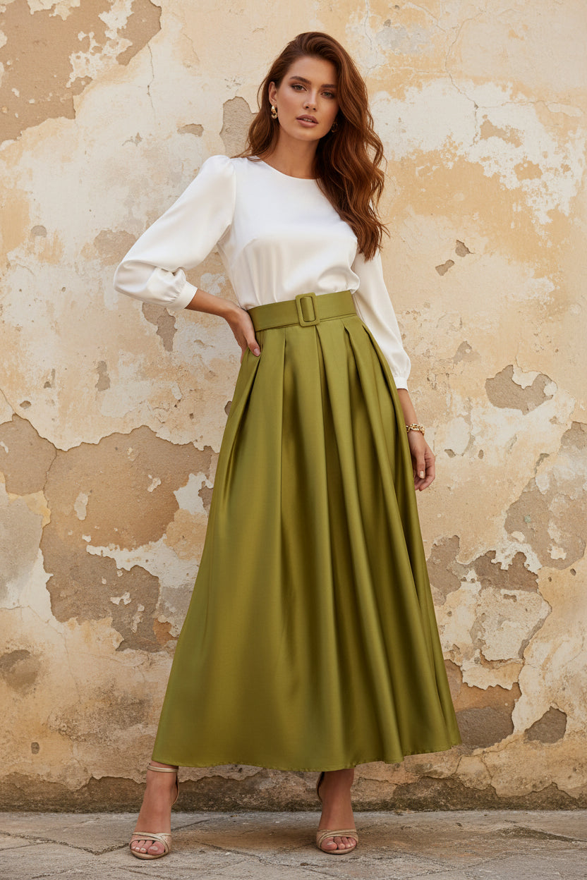 Scoop Taffeta Mother of the Bride Dresses Long Sleeves Ankle-Length Pleated