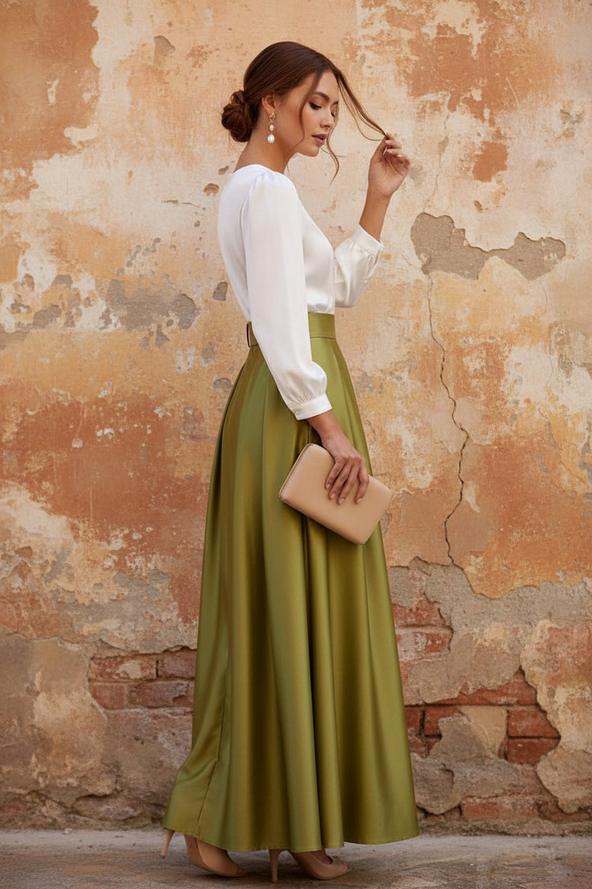 Scoop Taffeta Mother of the Bride Dresses Long Sleeves Ankle-Length Pleated