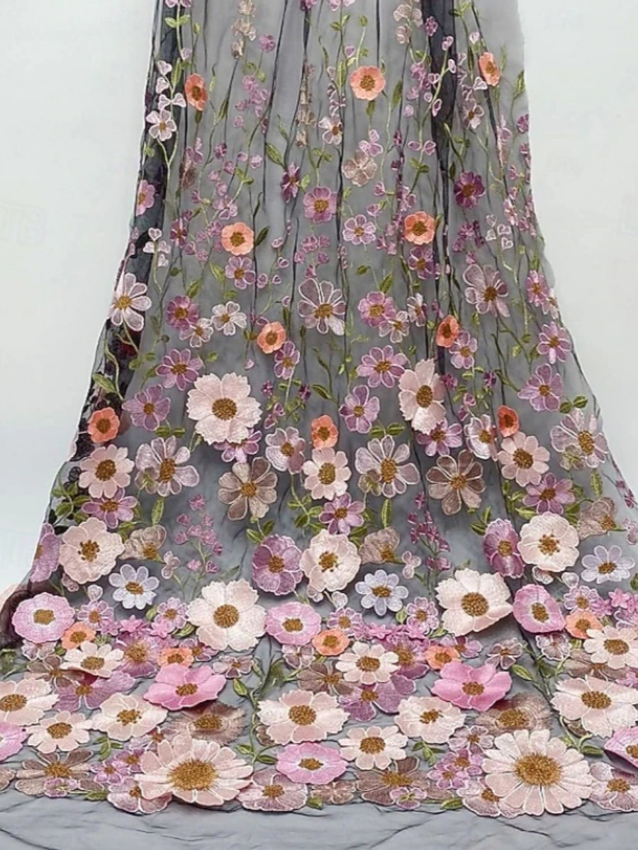 Scoop Lace Embroidery Mother of the Bride Dresses Floral Ankle-Length 3/4 Sleeves