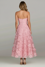 Sweetheart Pink Sleeveless A-Line Flowera Ankle-Length Evening Dress