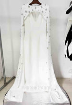 Floor-Length Column Back Zipper Formal Dresses with Pearls and Rhinestone