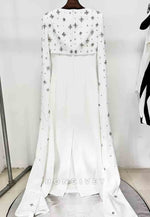 Floor-Length Column Back Zipper Formal Dresses with Pearls and Rhinestone