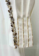 Shawl Long Sleeves Floor-Length Ivory Mermaid Formal Dresses