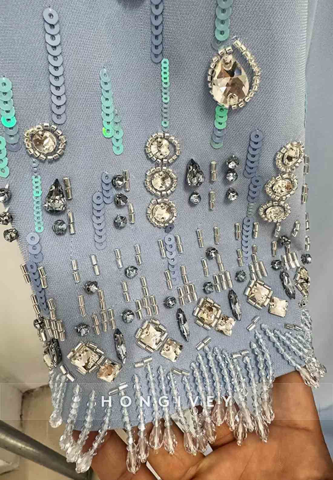 3/4 Sleeve Scoop Formal Gowns Column Floor-Length Wedding Guest