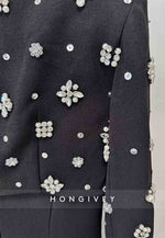 Floor-Length Column Back Zipper Formal Dresses with Pearls and Rhinestone