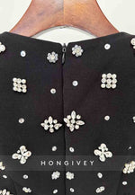 Floor-Length Column Back Zipper Formal Dresses with Pearls and Rhinestone