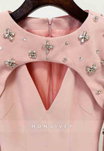 Floor-Length Column Back Zipper Formal Dresses with Pearls and Rhinestone