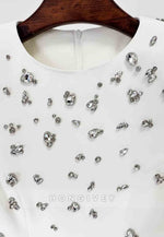 Long Sleeves Floor-Length Column Formal Gowns with Rhinestone