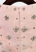 Floor-Length Column Back Zipper Formal Dresses with Pearls and Rhinestone