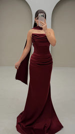 Strapless Sleeveless Beaded Mermaid Foraml Women Evening Dress