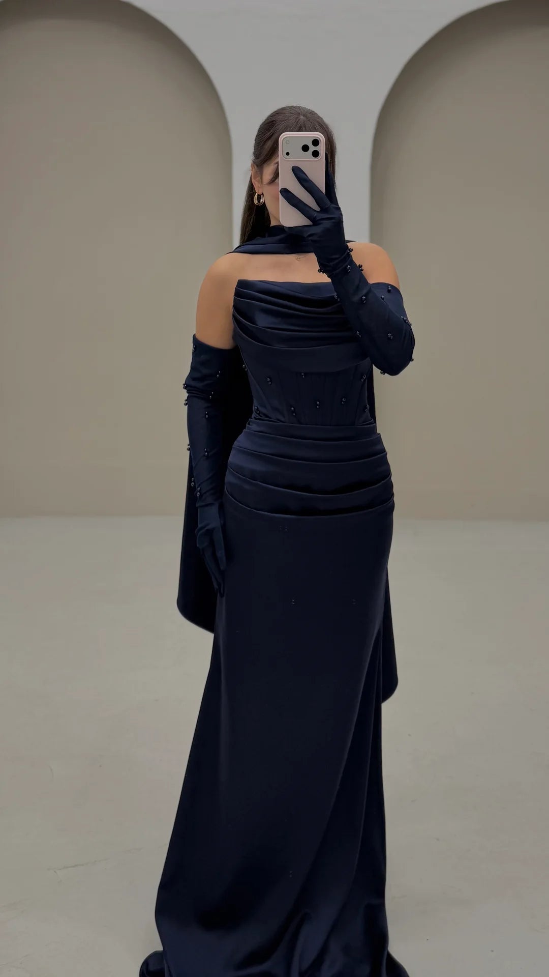 Strapless Sleeveless Beaded Mermaid Foraml Women Evening Dress