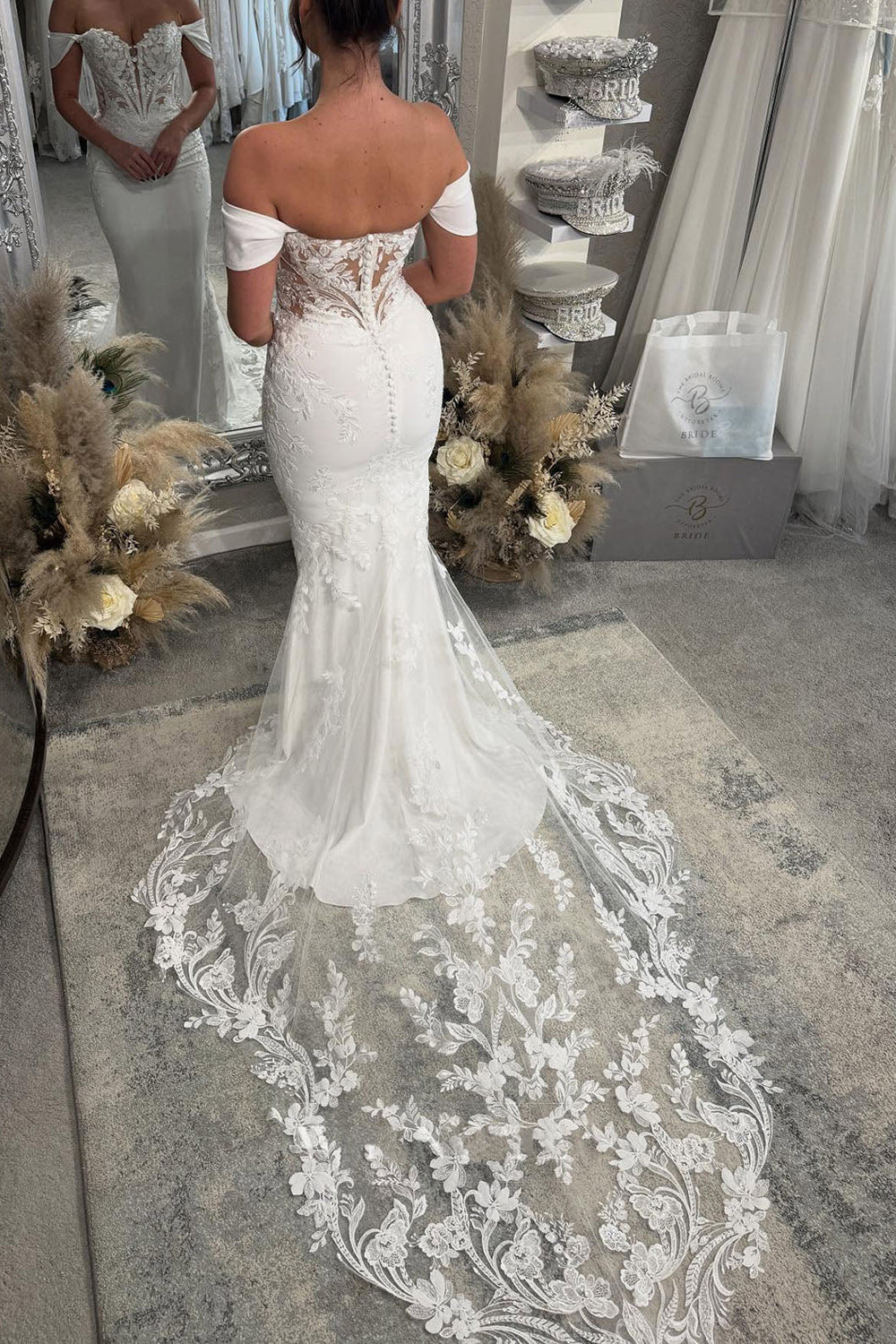 Mermaid Appliqued Sweetheart Boho Wedding Dress With Court Train