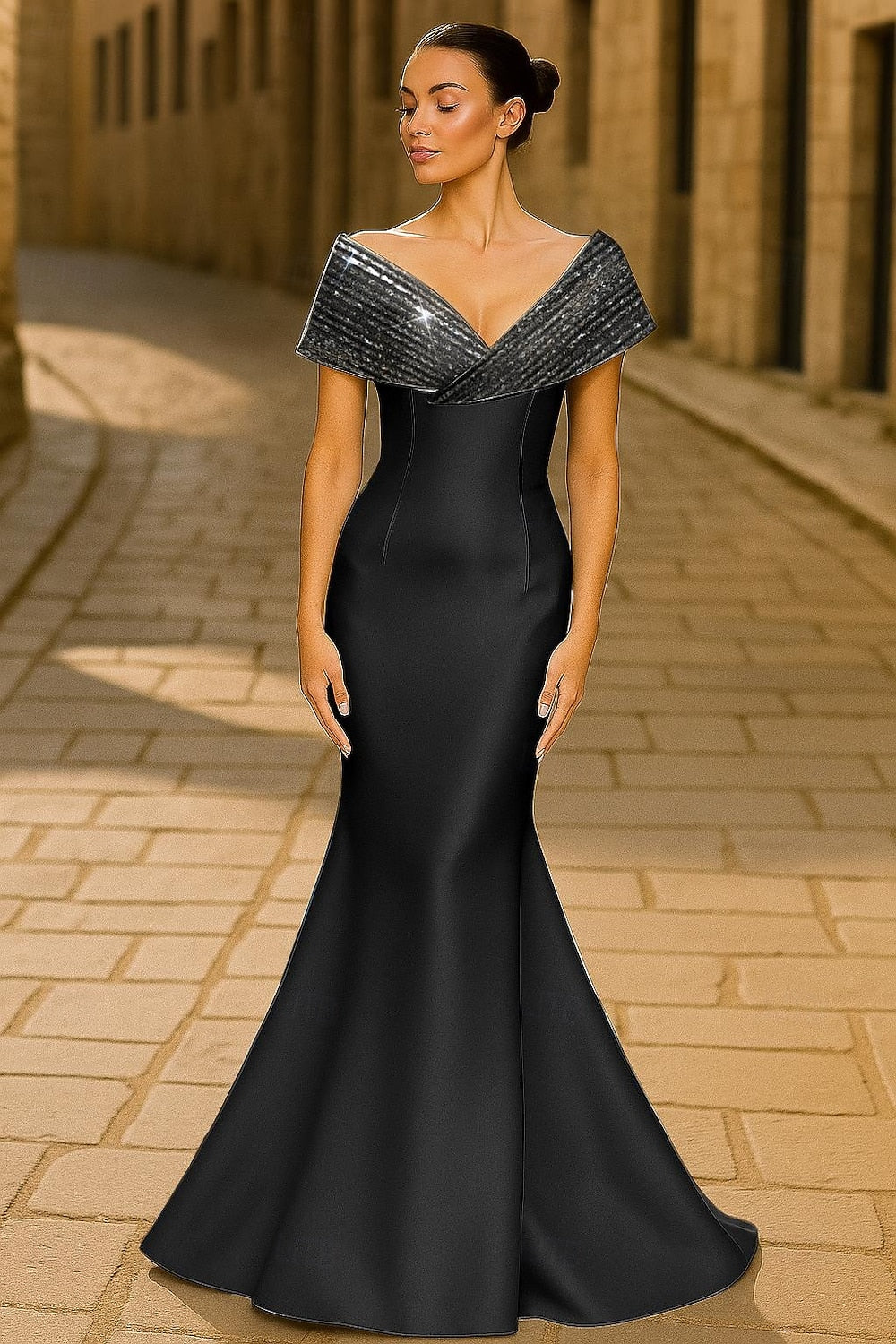 Mermaid Trumpet Floor Length Beaded Eembroidered Formal Dresses Mother of the Bride Dress Evening Gown