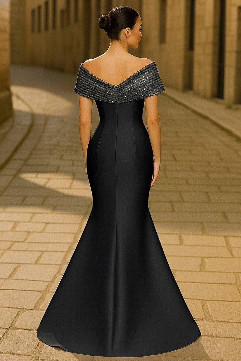 Mermaid Trumpet Floor Length Beaded Eembroidered Formal Dresses Mother of the Bride Dress Evening Gown