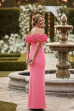 Flowers Off the Shoulder Sleeveless Mermaid Evening Dress