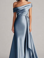 Sleeveless Off the Shoulder Mermaid Floor-Length Evening Dress