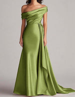 Sleeveless Off the Shoulder Mermaid Floor-Length Evening Dress
