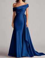 Sleeveless Off the Shoulder Mermaid Floor-Length Evening Dress