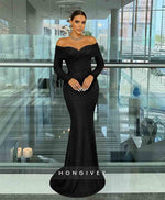Sequins Off the Shoulder Long Sleeve Evening Dress Mermaid