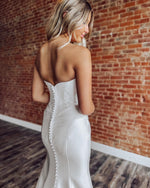 Off Shoulder Wedding Dresses for Bride Satin Corset Crystal Beaded Bridal Wedding Gowns