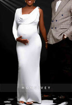 Maternity Off Shoulder Backless Irregular Bodycon Mermaid Elegant Party Gown Baby Shower Mermaid Wedding Dresses