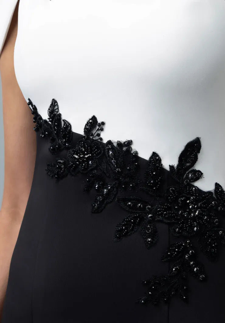 One Shoulder Sleeveless Applique Mermaid Floor-Length Mother of the Bride Dress