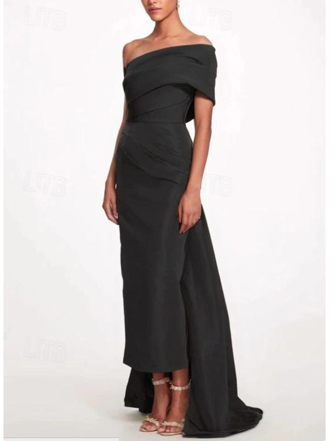 Evening Dress Taffeta One-Shoulder Sleeveless Ankle-Length Mother Of The Bride Dress With Back Bow