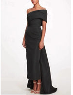 Evening Dress Taffeta One-Shoulder Sleeveless Ankle-Length Mother Of The Bride Dress With Back Bow