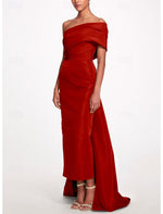 Evening Dress Taffeta One-Shoulder Sleeveless Ankle-Length Mother Of The Bride Dress With Back Bow