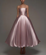 A Line Cocktail Dress Detachable With Shawl Ankle Length Elegant Dresses Formal Wedding Long Sleeve Off Shoulder Satin Dress