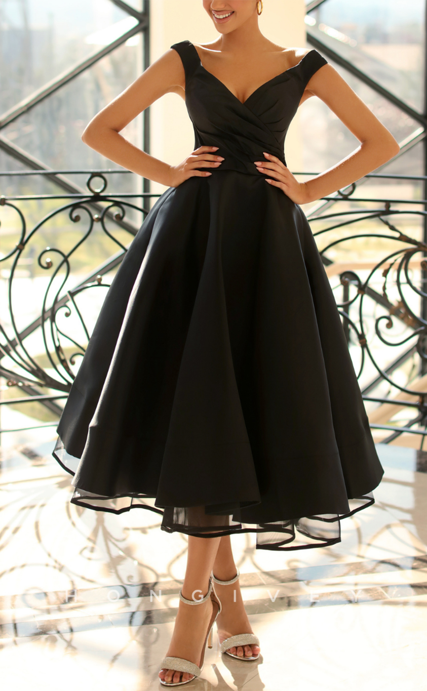 L2938 - A-Line V-Neck Sleeveless With Pockets Party Prom Evening Dress