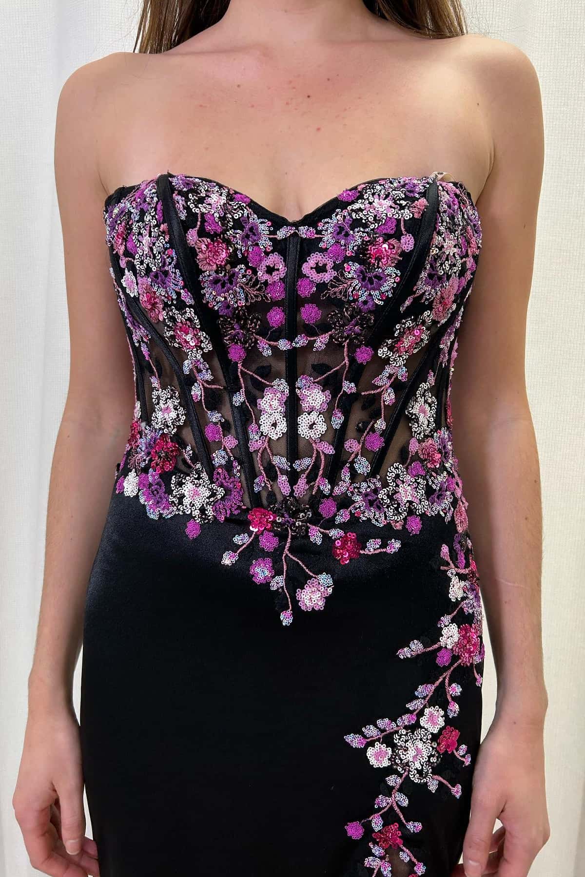 Sweetheart Sequin Embroidery Fitted Long Formal Dress