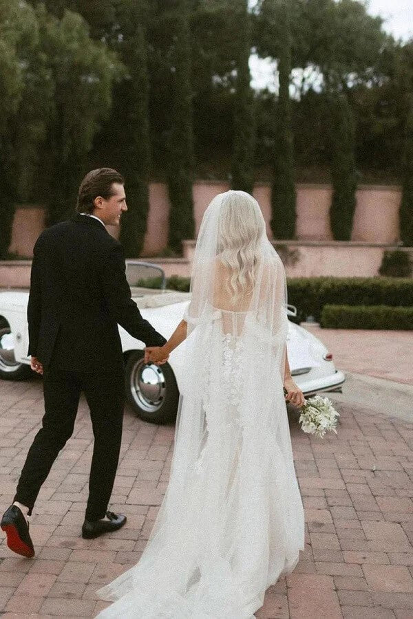 Off Shouder Mermaid Tulle Lace Sweetheart Boho Wedding Dress