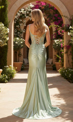 Open-Back Long Tight Prom Dress: PromGirl 250041