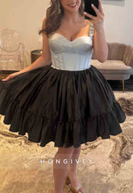 A-Line Regular Straps Ruched Sweetheart Empire Short Homecoming Dresses