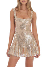 Glitter Square Neck A-Line Regular Straps Low Back Mini Homecoming Dresses