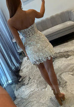 Sweetheart Pink Strapless Sheath Mini Homecoming Dress with Ruffle and Sequins