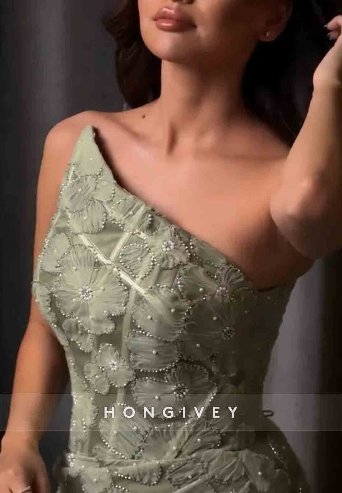 Embroidery Flowers Floor-Length Strapless Tie Back Evening Gowns