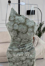 Embroidery Flowers Floor-Length Strapless Tie Back Evening Gowns