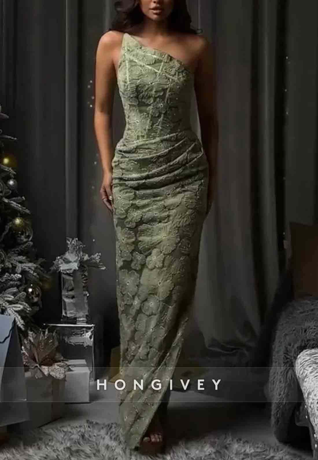 Embroidery Flowers Floor-Length Strapless Tie Back Evening Gowns