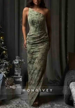 Embroidery Flowers Floor-Length Strapless Tie Back Evening Gowns