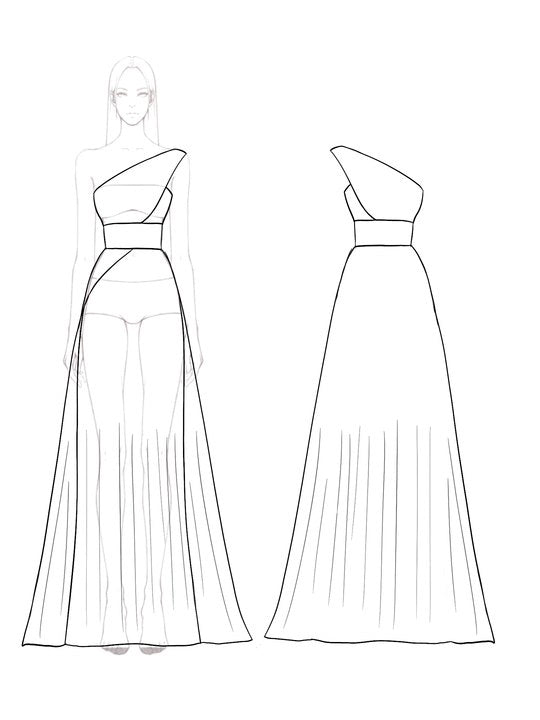 Prom Formal Pleated Dress Rose Color One Shoulder Floor-Length Dress