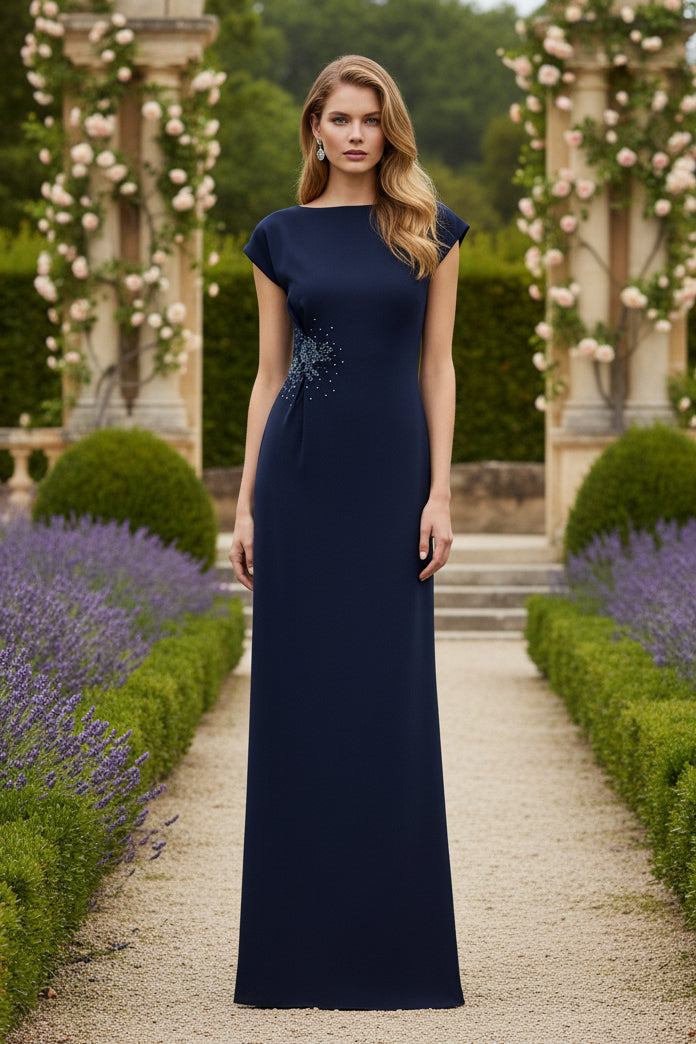 Simple Sleeveless Applique Mermaid Evening Dress