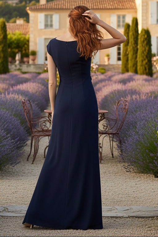 Simple Sleeveless Applique Mermaid Evening Dress