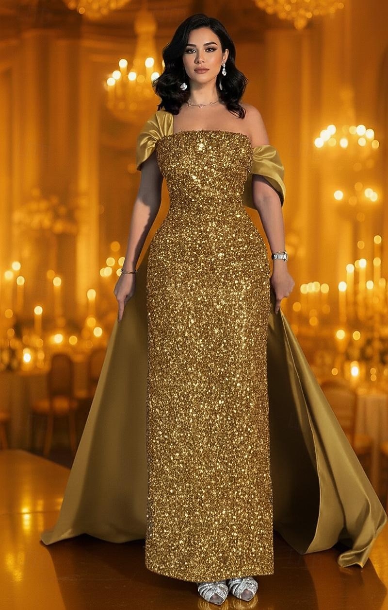 Off the Shoulder Mermaid Detachable Evening Dress