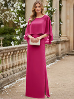 Scoop Neck Floor-Length Mother of the Bride Dresses with Cape